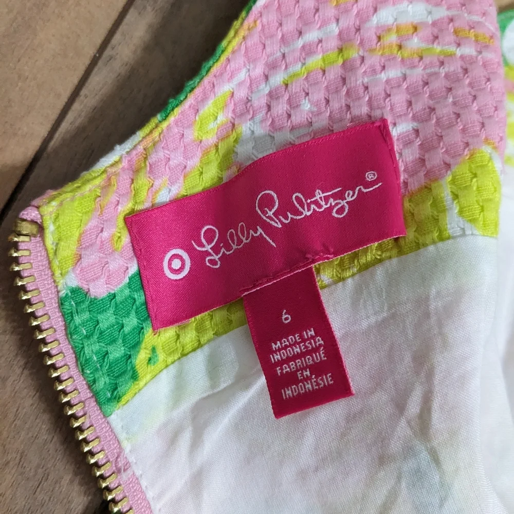 NWT! Lilly Pulitzer Target Flamingo Fan Dance Shift Dress Size 6 - Picture 14 of 15